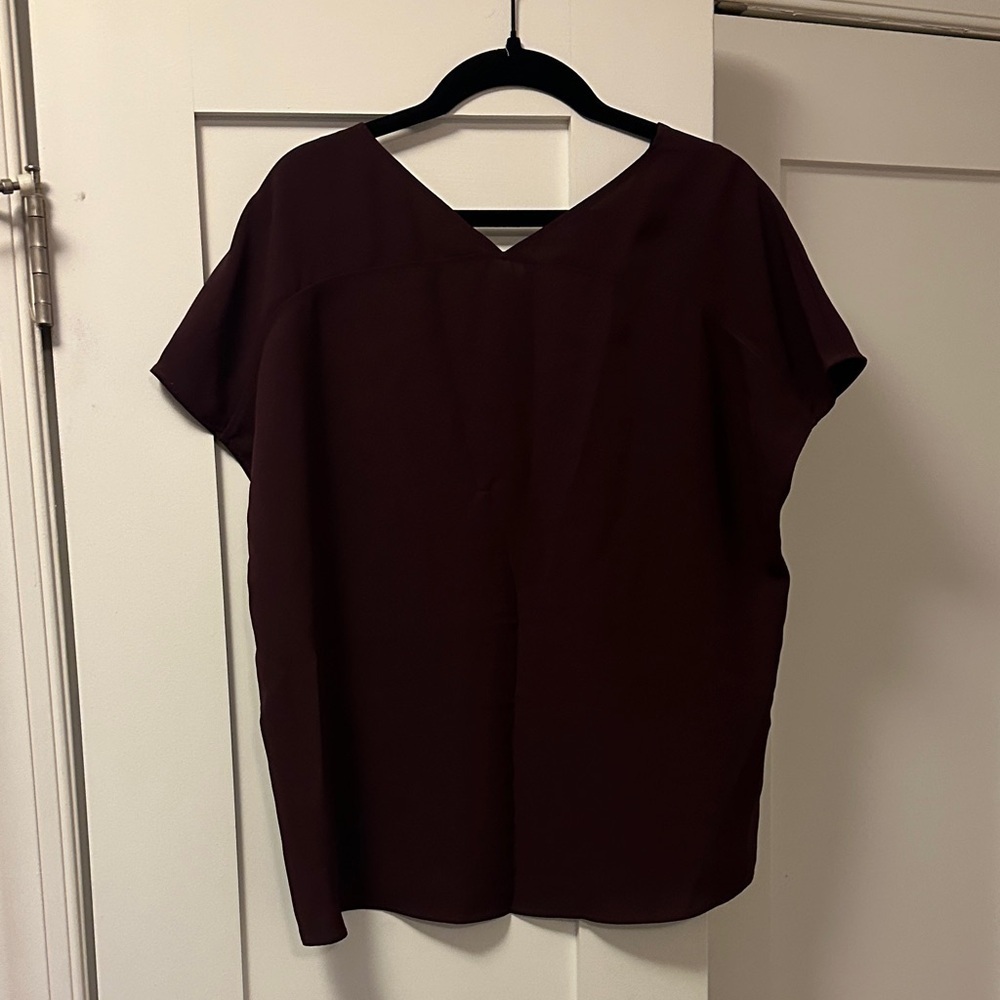 Uniqlo Burgundy V-Neck Blouse - Picture 6 of 6